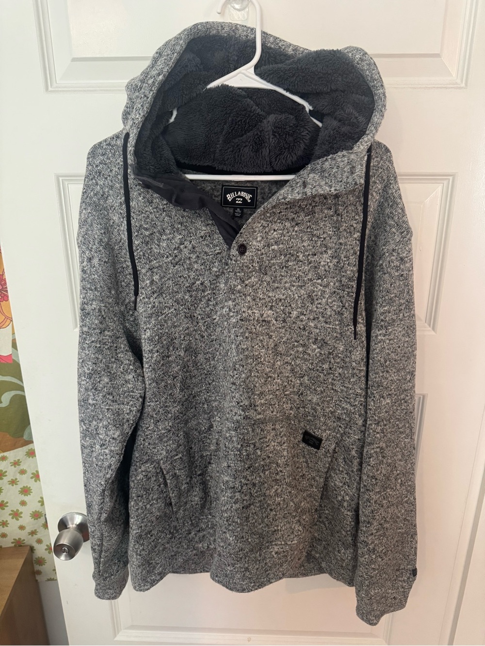 Billabong Men's Gray Sherpa-Lined Zip Hoodie